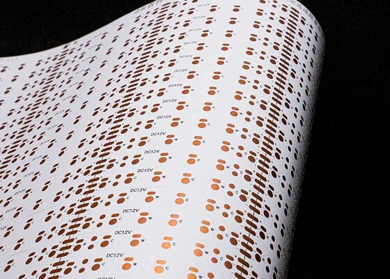 이중 측면 흰색 필름 및 OSP/침지 금 표면 처리가 있는 맞춤형 유연 LED 스트립 회로 기판